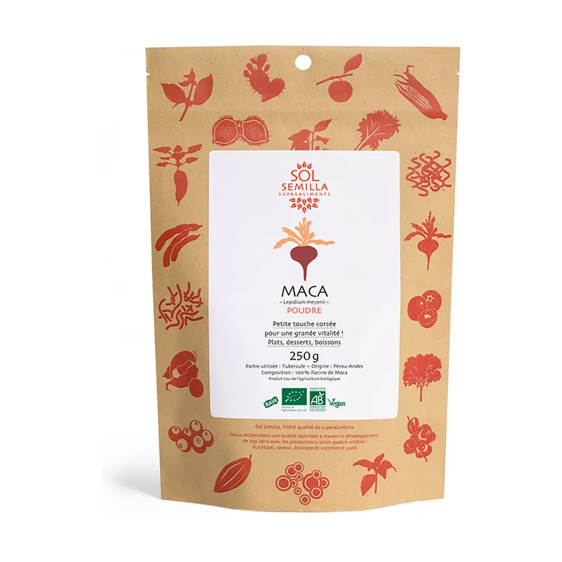 Save Now Organic maca powder 250 g of powder Sol Semilla