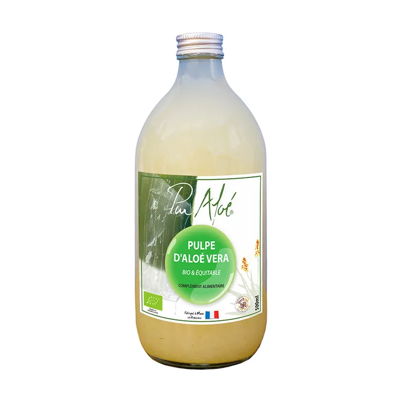 Pasteurized Aloe Vera pulp to drink ORGANIC 500 ml Pur‘Aloe New Release