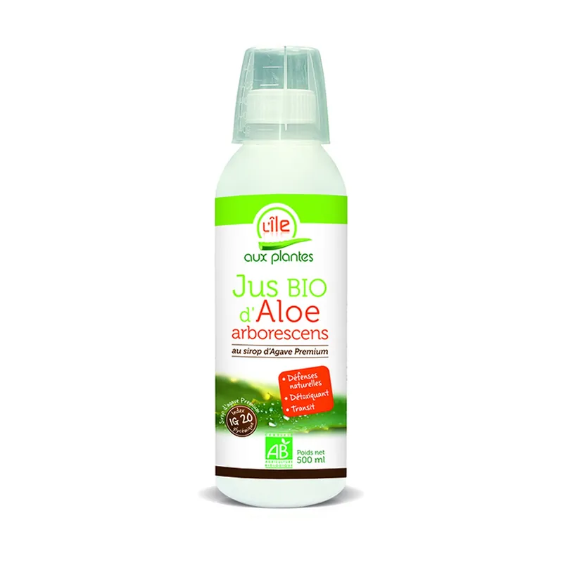 Shop Now Aloe arborescens juice with organic agave syrup 500 ml Ile Aux Plantes