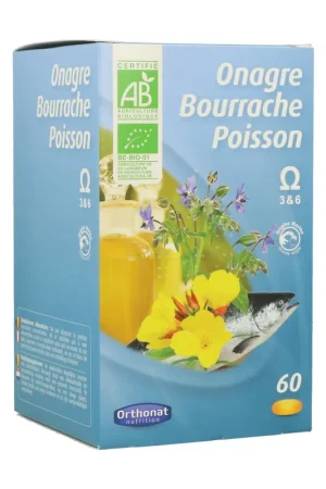 Evening primrose, Borage and Salmon 60 capsules Orthonat Free Returns