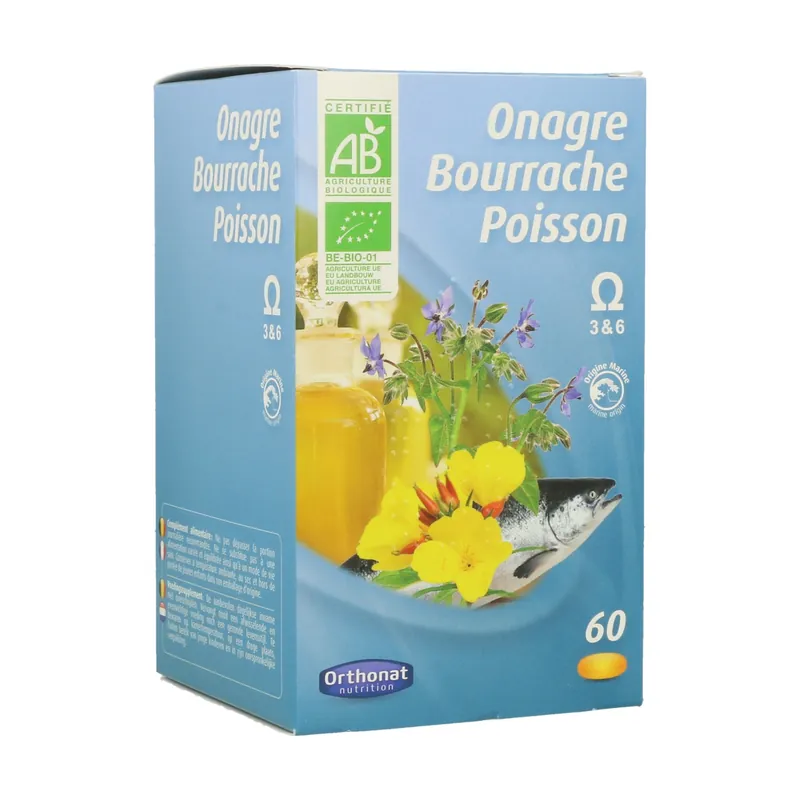 Evening primrose, Borage and Salmon 60 capsules Orthonat Free Returns