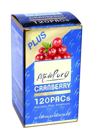 Cranberry 120 PACs 40 vegetable capsules of 494mg Estado Puro High Quality