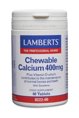 Chewable Calcium 60 chewable tablets of 400mg Lamberts Limited Time