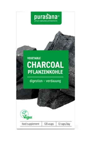 Vegan Charcoal 120 capsules Purasana Trusted Brand