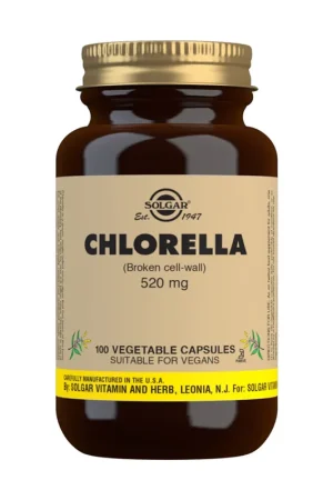Chlorella (Broken Cell Wall) 100 capsules of 520mg Solgar Latest