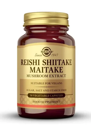 Get Yours Reishi Shiitake Maitake 50 vegetable capsules Solgar