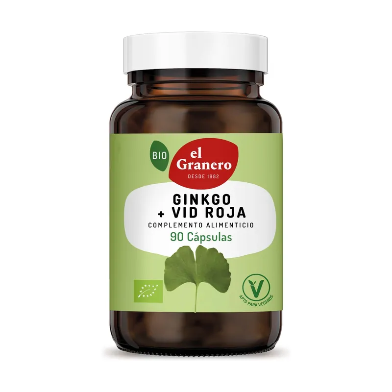 Ginkgo + Bio Red Vine 90 capsules (500mg) El Granero Integral Limited Time