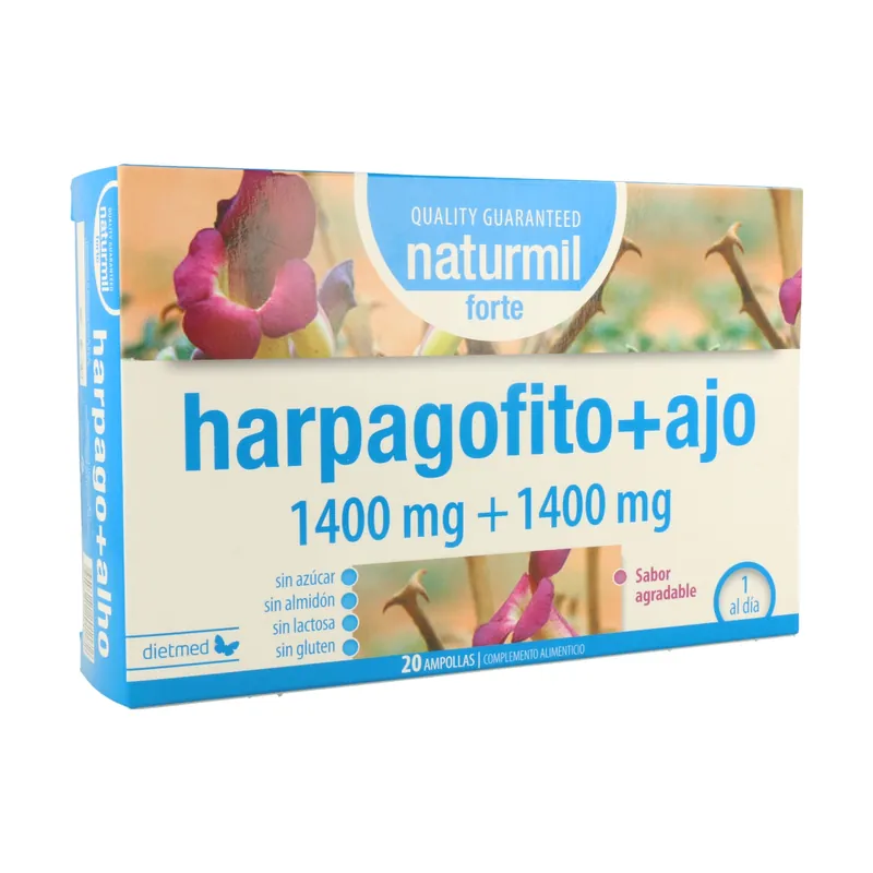 Hot Picks Harpago and Garlic Forte 20 ampoules of 15ml (1400mg) Naturmil