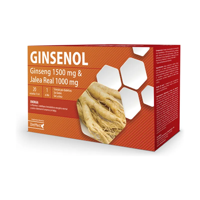 Ginsenol 20 ampoules of 15ml Dietmed Buy Online