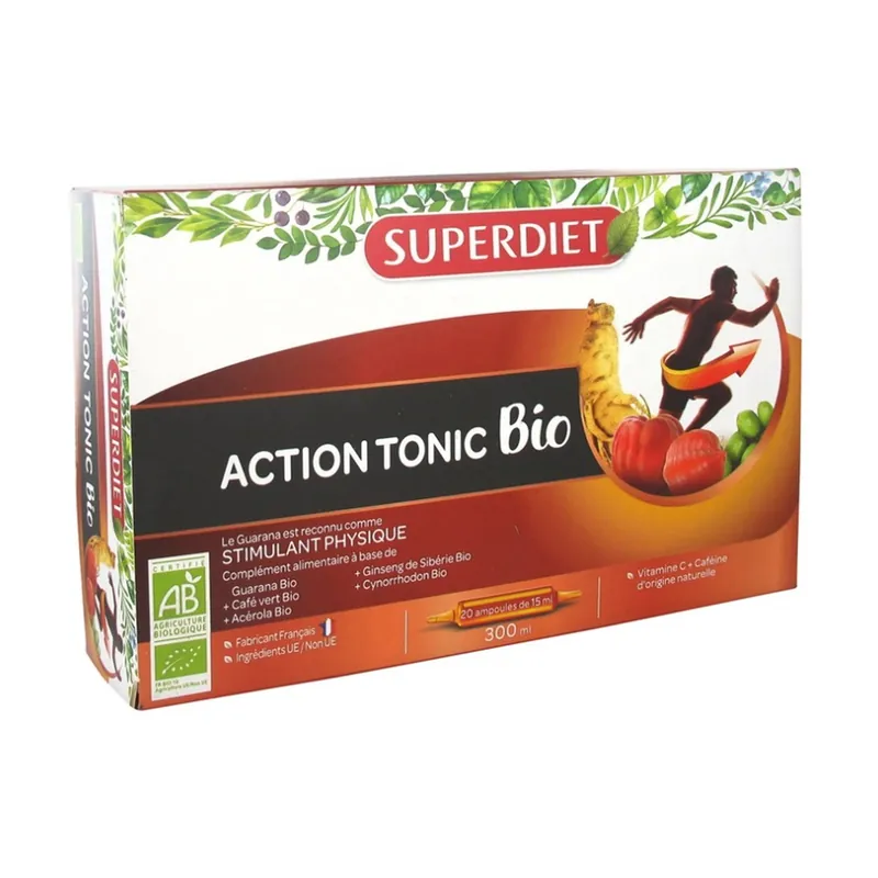Action Tonic Bio 20 ampoules of 15ml Superdiet Brand New