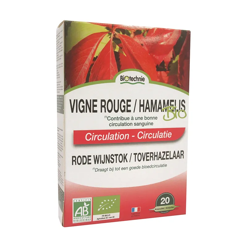 Red vine / Organic witch hazel 20 ampoules Biotechnie Save Now