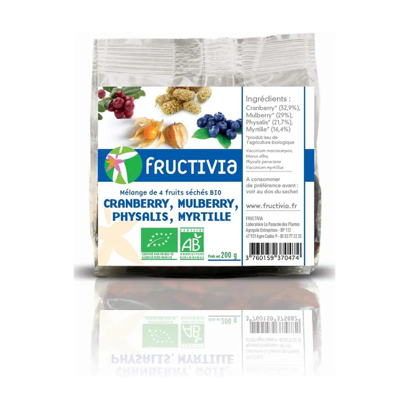 Low Price 4 Fruit Blend (Blueberries, Blackberries, Physalis, Blueberries) ORGANIC 200 g Fructivia