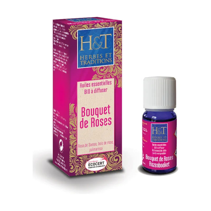 Organic roses bouquet 10 ml of essential oil Herbes & Traditions Exclusive Offer