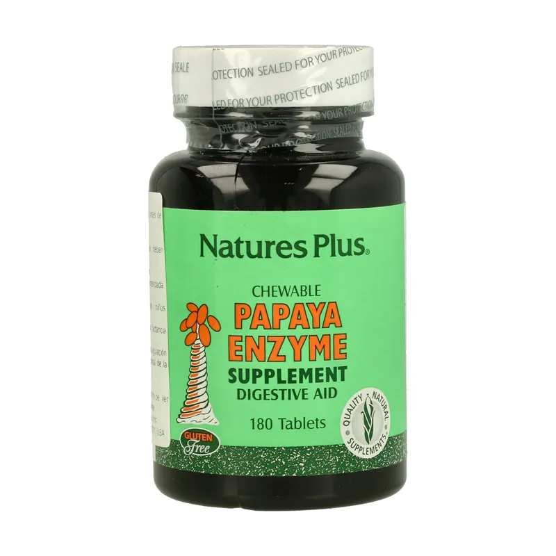 Chewable Papaya Enzime 180 tablets Natures Plus Genuine