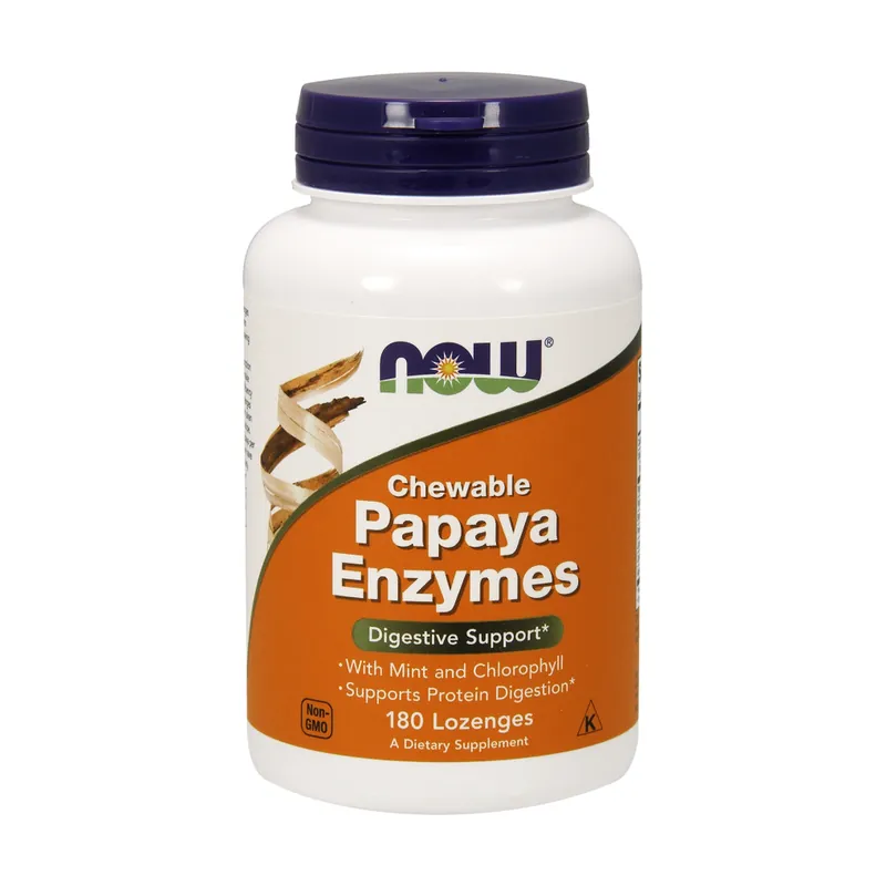 Fast Shipping Chewable Papaya Enzymes 180 pellets NOW Foods
