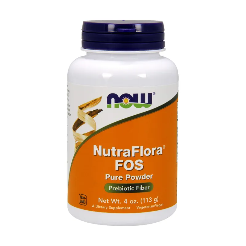 Fresh Stock Nutra Flora FOS (prebiotic fiber) 113 g of powder NOW Foods