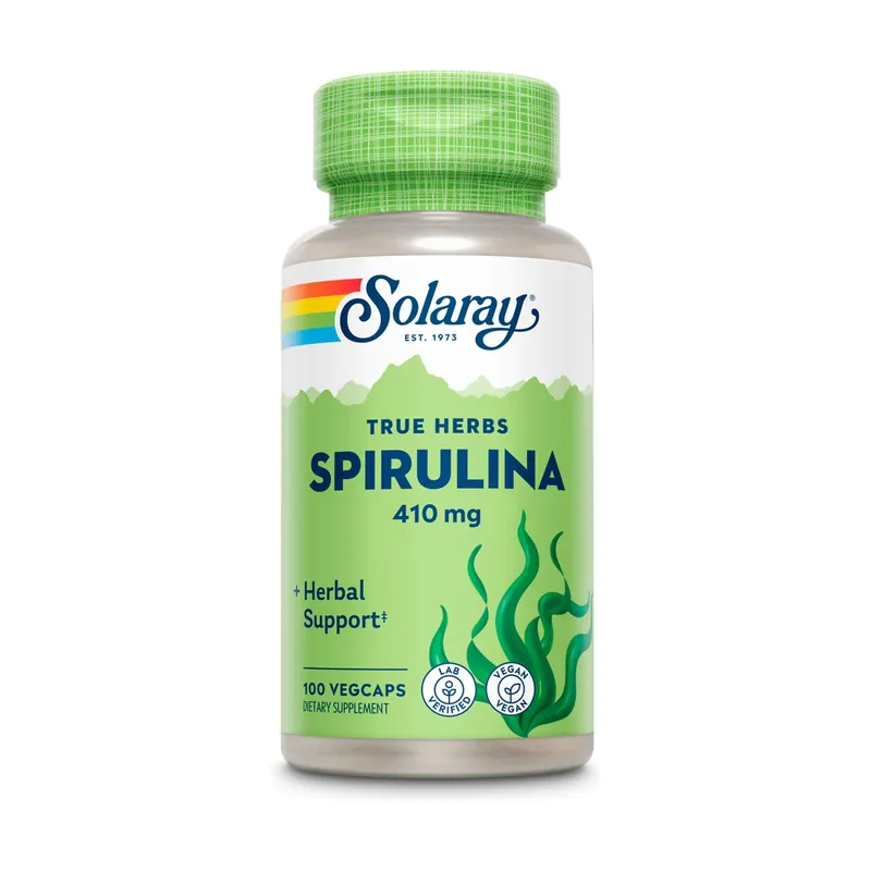 Spirulina 100 vegetable capsules Solaray Next Day Delivery
