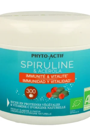 Time-Limited Spiruline Acérola 300 tablets Phyto actif