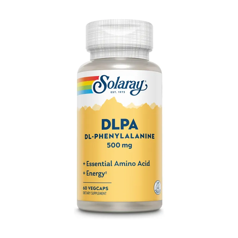 Authentic DL-Phenylalanine 60 vegetable capsules of 500mg Solaray
