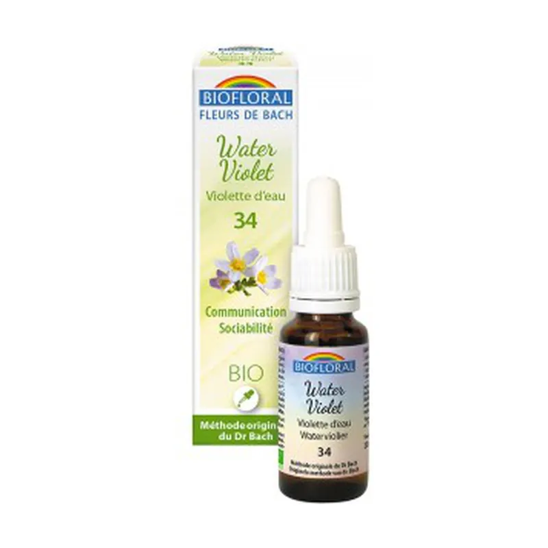 Sale Organic Water Violet 20 ml of floral elixir Biofloral