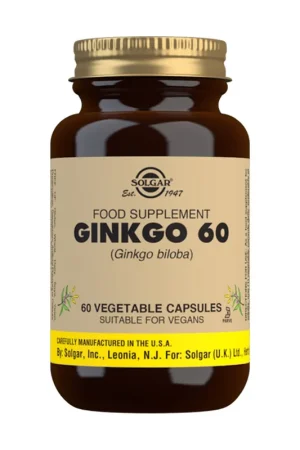 Ginkgo 60 60 vegetable capsules Solgar Next Day Delivery