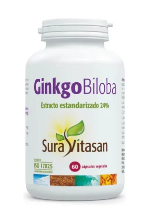 Ginkgo Biloba Standardized 24% 60 vegetable capsules Sura Vitasan New Release