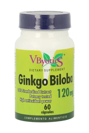 Brand New Ginkgo Biloba 60 capsules of 120mg Vbyotics