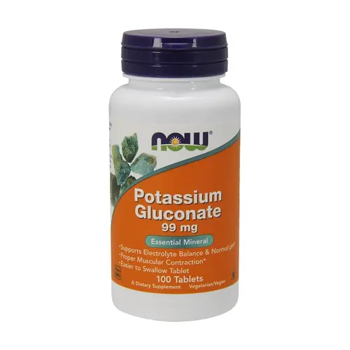 Potassium Gluconate 99mg 100 capsules NOW Foods Authentic