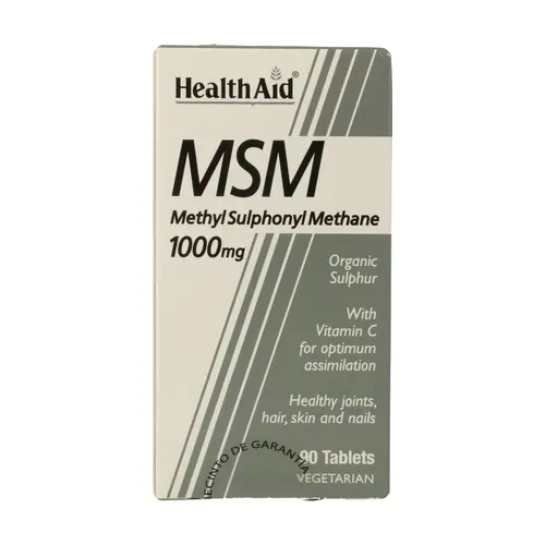 Msm Methylsulfonylmethane 90 tablets of 1000mg Health Aid Luxury