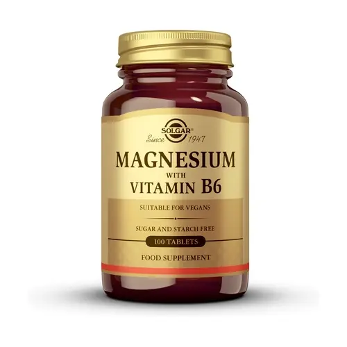 Magnesium with Vitamin B6 100 tablets Solgar Flash Sale