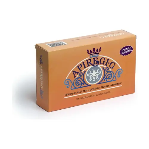Apiregi G Royal Jelly with Ginseng 20 ampoules of 600mg Apiregi Best Price