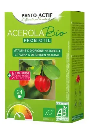 Acerola Bio Probiotil 24 tablets of 2.55mg Phyto actif Trusted Brand