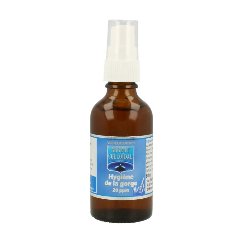 Next Day Delivery Throat hygiene Colloidal Silver 20 ppm 60 ml Vecteur Energy