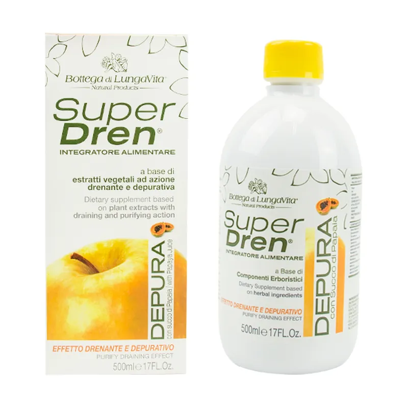 Professional Grade Detox Syrup with Papaya 500 ml Bottega di Lungavita