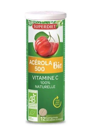 Acerola 500 Bio 12 tablets Superdiet Secure Checkout