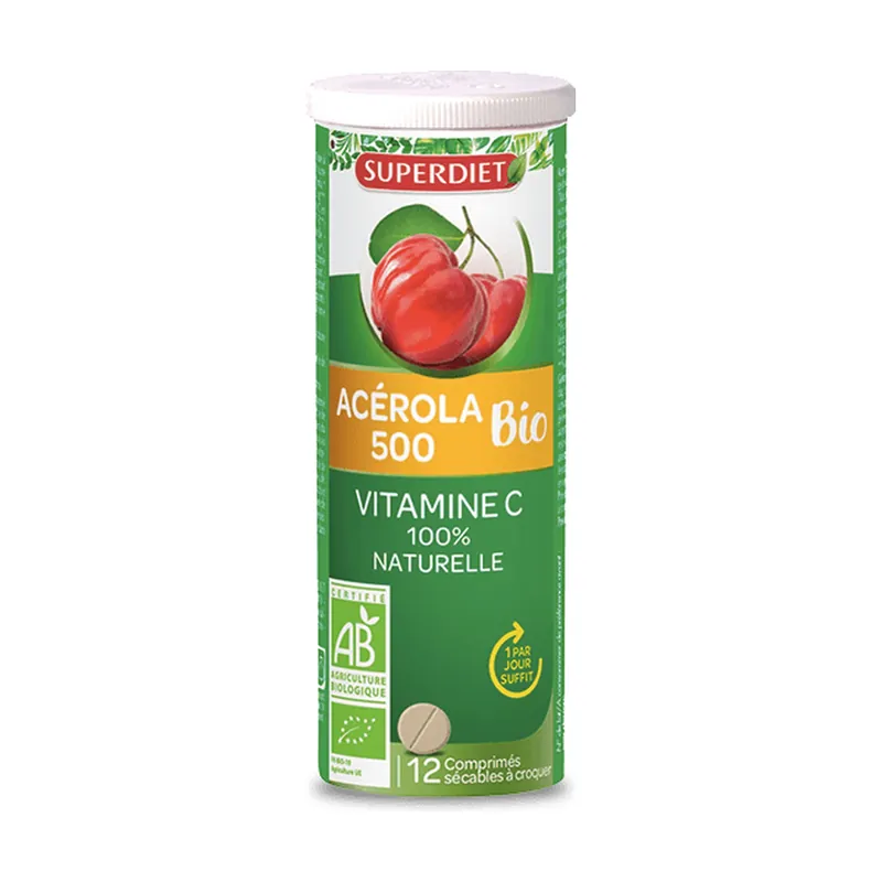 Acerola 500 Bio 12 tablets Superdiet Secure Checkout