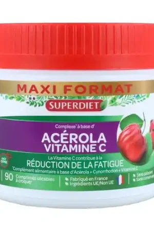 Acerola (vitamin C) - maxi format 90 tablets Superdiet Trending