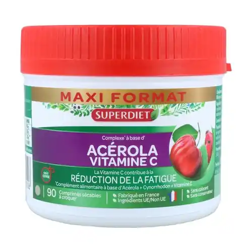 Acerola (vitamin C) - maxi format 90 tablets Superdiet Trending