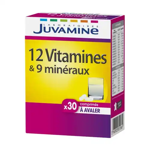 12 Vitamins + 9 Minerals 30 tablets Laboratoires Juvamine One Day Deal