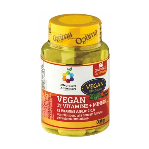 Budget Vegan 12 vitamins + minerals 60 tablets of 1000mg Colours of life
