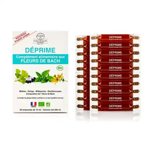 Brand New Food Supplements With Bach Flowers Depresses 20 ampoules of 10ml Elixirs & Co