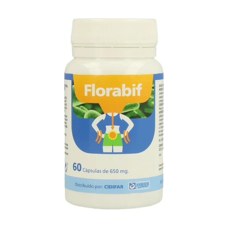 Express Delivery Florabif Prebiotic and probiotic 60 capsules of 650mg Anroch Fharma