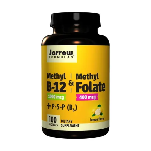 Methyl B12 & Methyl Folate 400 mg Lemon 100 tablets Jarrow Formulas Express Delivery