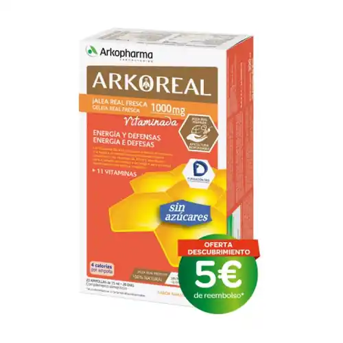 Exclusive Offer Duplo Arkoreal Royal Jelly Fresh Vitamin Light 1000mg 2x20 ampoules Arkopharma