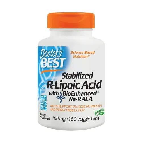 Last Chance Stabilized R-Lipoic Acid with BioEnhanced Na-RALA, 100mg 180 vegetable capsules Doctor‘s Best