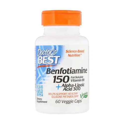 Super Sale Benfotiamine 150 + Alpha-Lipoic Acid300 60 vegetable capsules Doctor‘s Best