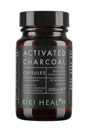 Activated Charcoal 300mg 50 vegetable capsules KIKI Health Time-Limited