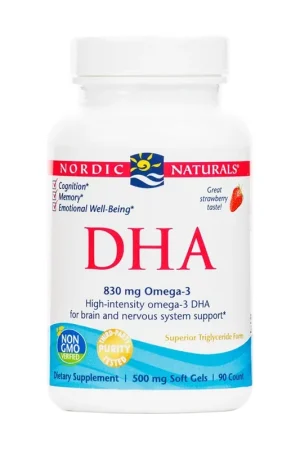 DHA, 830mg Strawberry 90 softgels Nordic Naturals New Release