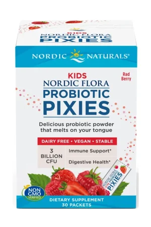 Nordic Flora Kids Probiotic Pixies, 3 Billion CFU Rad Berry 30 packets Nordic Naturals Big Sale