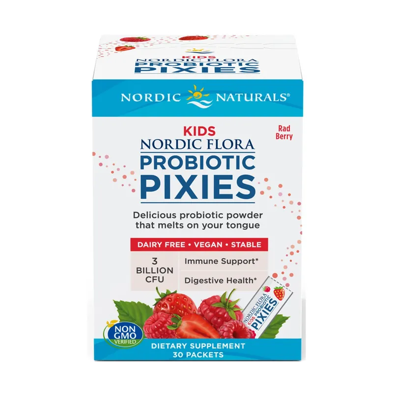Nordic Flora Kids Probiotic Pixies, 3 Billion CFU Rad Berry 30 packets Nordic Naturals Big Sale